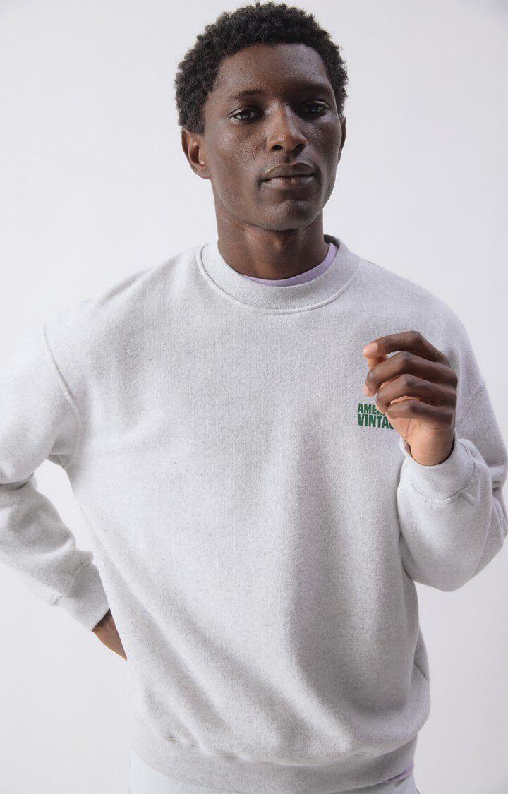 American Vintage Sweatshirt Baptown Gris Chine Herren grau meliert